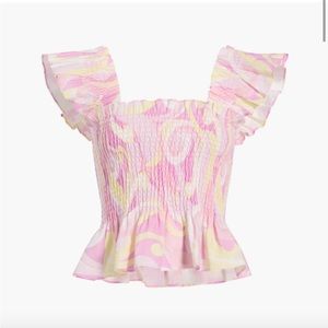 Hill House, The Paz Nap Top - Candy Kaleidoscope Linen,  NWT